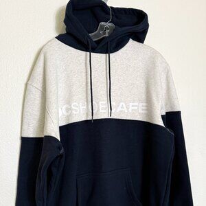 NWT DC Cafe Pullover Hoodie \\ Size Large // Navy/Grey/White Colorblock